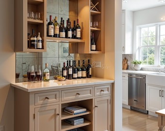 Antique Wet Bar Mirror Backsplash Tiles