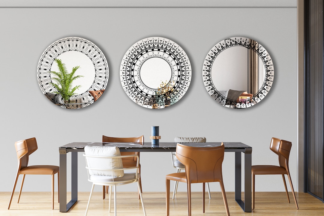 Wall Mirror Set of 3, Decorative Mirror Set 3, Mirror Wall Decor, Set