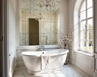 Antique Mirror Tiles: Handcrafted Distressed Glass, Vintage Style