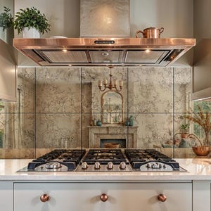 Antique Kitchen Backsplash Mirrored Tiles