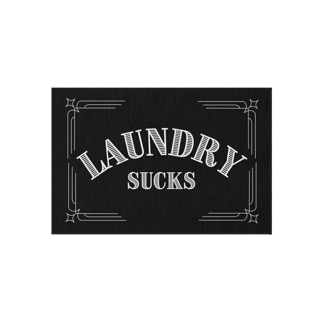 Laundry Sucks Rug 2x3 Black Laundry Room Nonskid Mat Laundry Etsy