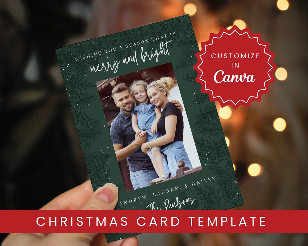Customizable Family Christmas Card Template Editable in Etsy Customizable Family Christmas Card Template Editable in Etsy