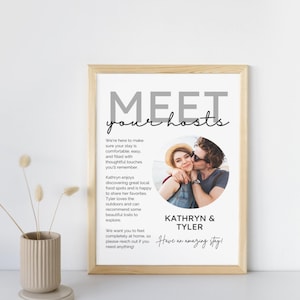 Airbnb Welcome Sign: Meet Your Hosts - Canva Template (Digital Download)