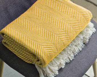 Traditional Portuguese Blanket, Cotton Blanket, Handwoven Throw, Rustic Farmhouse Decor, Boho Throw, Textile Decor, Soft Blanket, Mantas