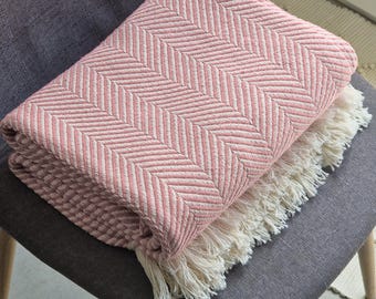 Traditional Portuguese Blanket, Cotton Blanket, Handwoven Throw, Rustic Farmhouse Decor, Boho Throw, Textile Decor, Soft Blanket, Mantas