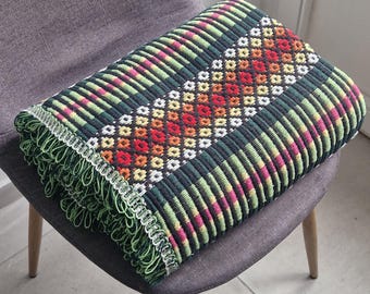 Traditional Portuguese Blanket, Cotton Blanket, Handwoven Throw, Rustic Farmhouse Decor, Boho Throw, Textile Decor, Soft Blanket, Mantas