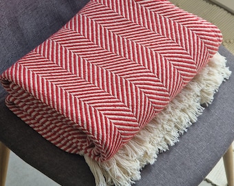 Traditional Portuguese Blanket, Cotton Blanket, Handwoven Throw, Rustic Farmhouse Decor, Boho Throw, Textile Decor, Soft Blanket, Mantas