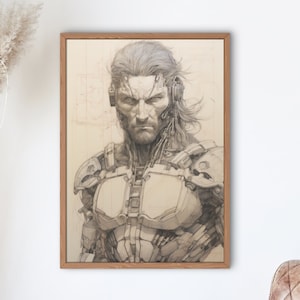 Metal Gear Solid Poster - Kojima Sketches - Gamer decor - Wall Art - Gamer Gifts