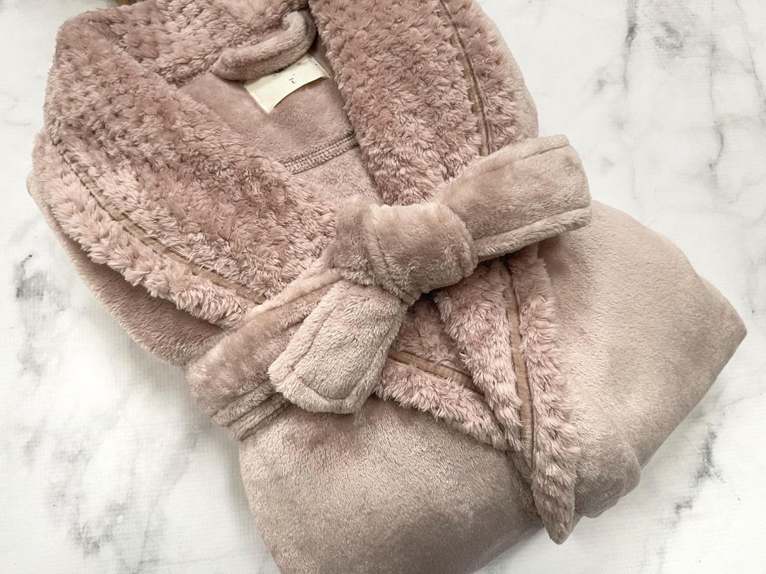 Blush Super Soft Fleece Robe for Women Personalized Robe Plush Bathrobe