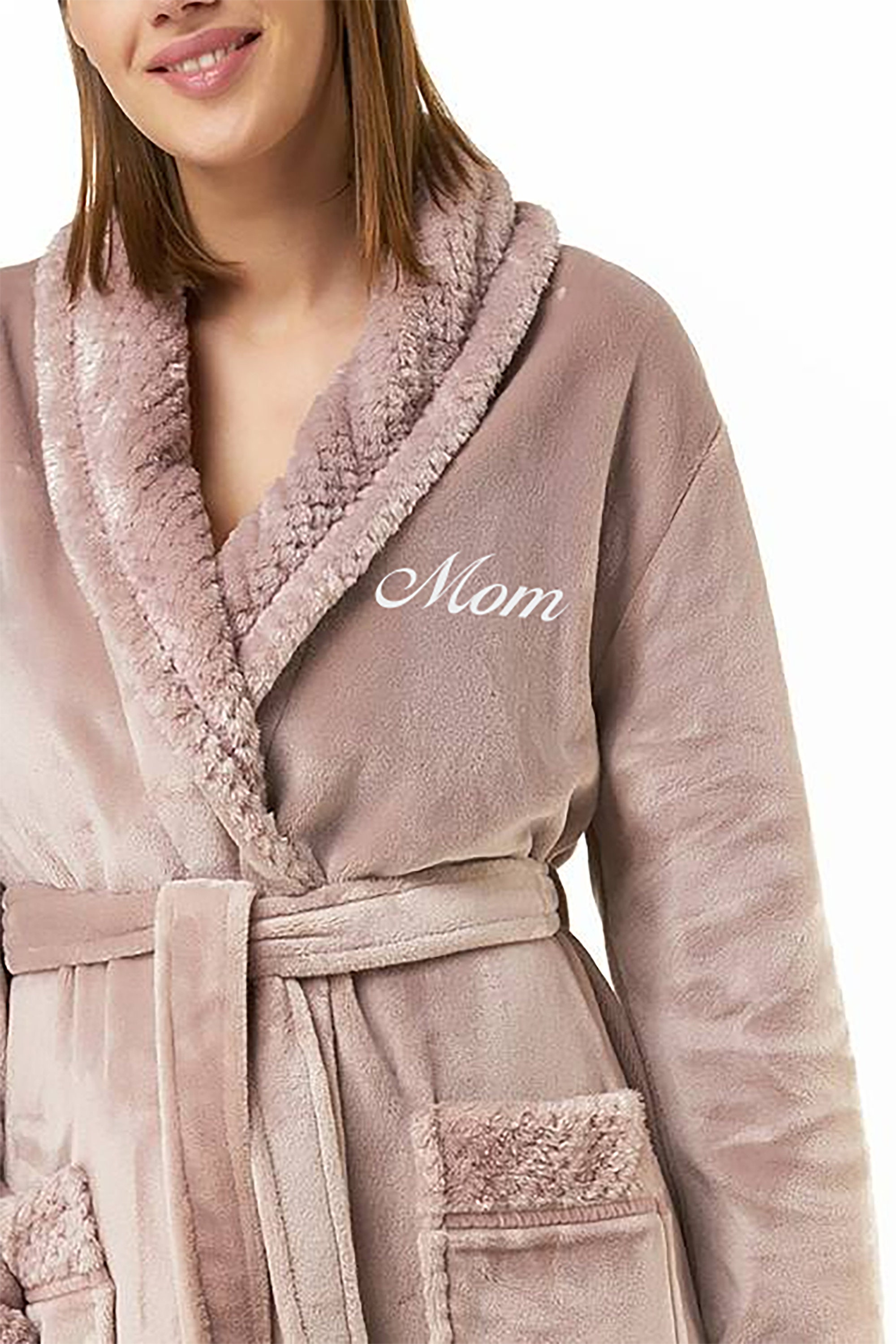 Blush Super Soft Fleece Robe for Women Personalized Robe Plush Bathrobe ...
