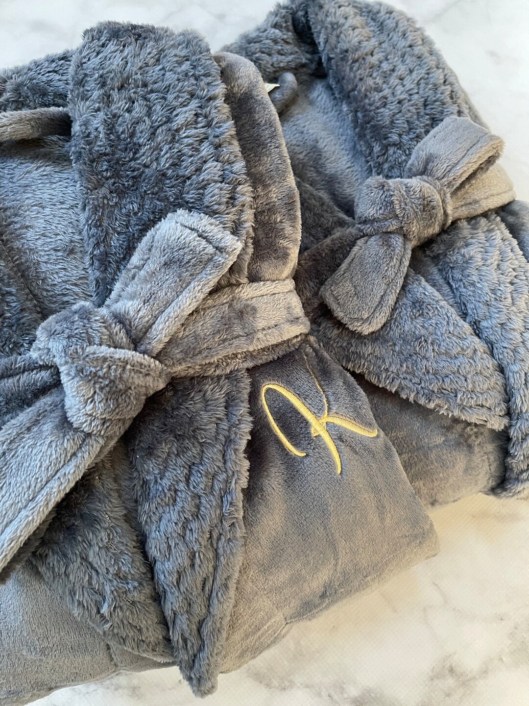 Personalized Robe Super Warm Grey Bathrobe Bathrobe Couple Bathrobe