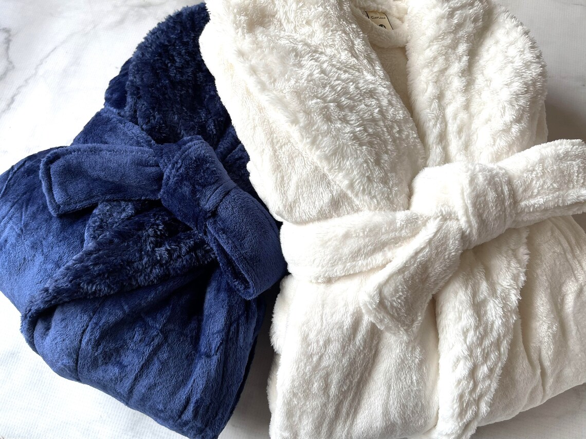 Warm Fleece Robe Matching Couple Robes Bathrobe Plush Etsy