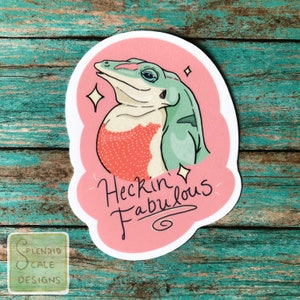 Flashy Green Anole Lizard Vinyl Sticker