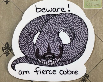 Hognose Snake Beware Fierce Cobre Dramatic Reptile Sticker