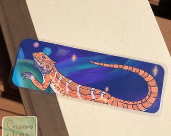 Bearded Dragon Lizard in Space Reptile Bookmark