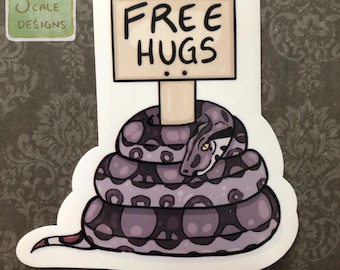 Free Hugs Boa Constrictor Snake Reptile Sticker