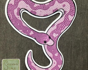 Pink Python Heart Snake Reptile Sticker