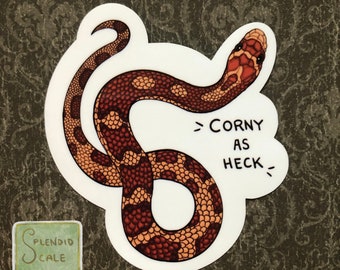 Corny As Heck Corn Snake Reptile Sticker