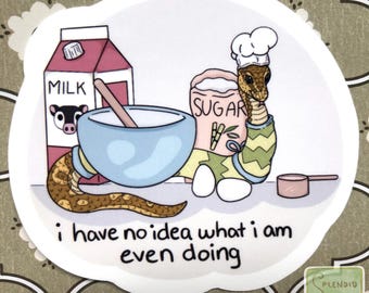 Ball Python Silly Snake Baking Vinyl Reptile Sticker
