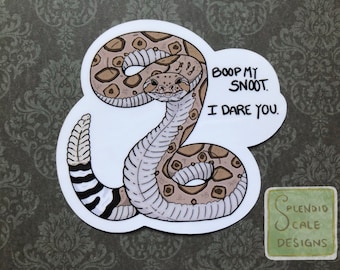 Rattlesnake Boop My Snoot I Dare You Reptile Sticker