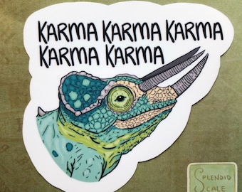 Karma Jacksons Chameleon Parody Lizard Reptile Sticker