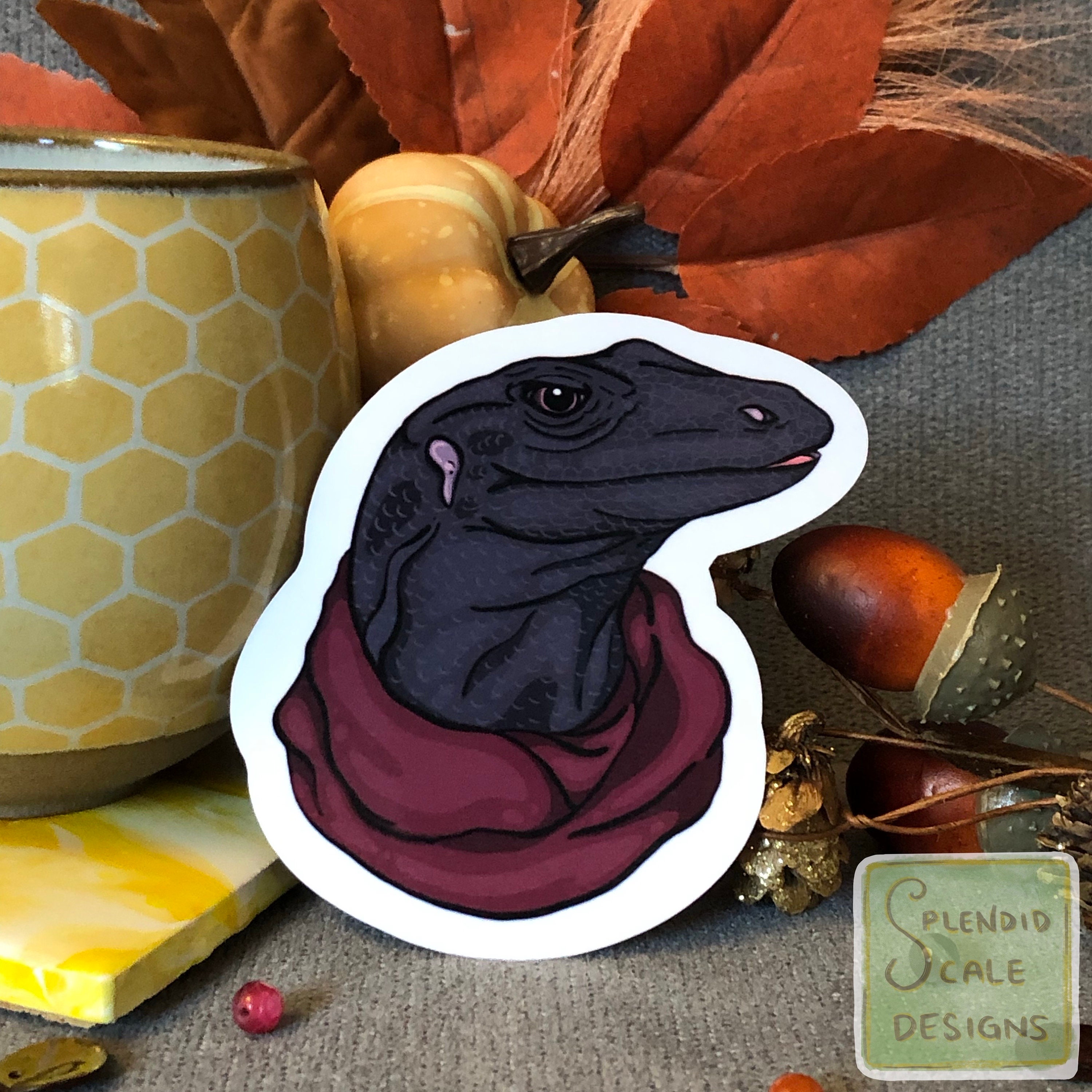 Black Dragon Melanistic Water Monitor Lizard Reptile Sticker - Etsy