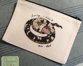 Hognose Snake Playing Dead Zipper Pouch Bag