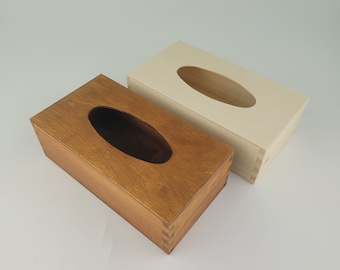 Wooden Rectangular Tissue box, painted and unpainted, Hand-painted tissue box