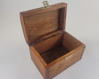 Wooden Jewellery Chest. Hand Painted Wooden Chest in Brown Color, The box is closed with a latch