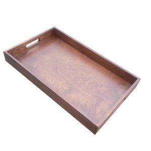 Large Wooden Tray in Brown Color, Kitchen Tray, Hand painted tray, Serving tray