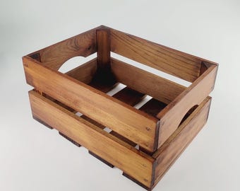 Wooden Crate, Crate made pain wood and painted by hand in Brown Colour