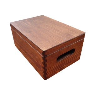 Wooden Box/Chest with Handles. Wooden Jewelery Box, Hand Painted Wooden Box in Brown Color