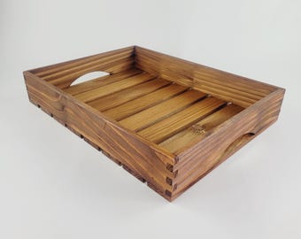 Wooden Crate/Tray, Good quality Crate made and painted by hand.  in Brown color