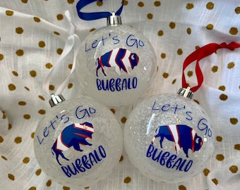 Buffalo Bills “Let’s Go Buffalo” Zubaz Print Ornament - Set of Three