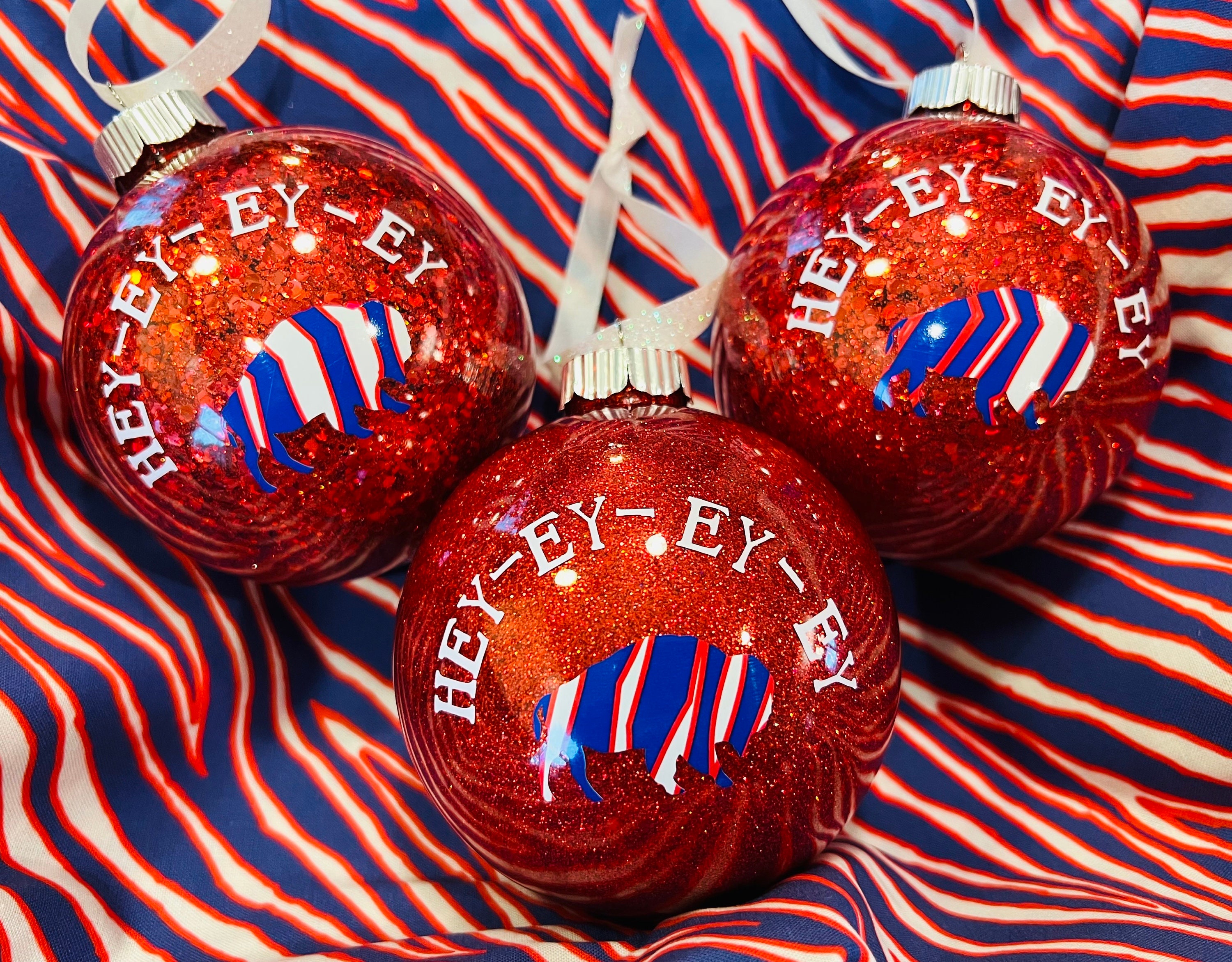 Buffalo Bills “Hey - Ey - Ey- Ey” Ornament - Set of Three