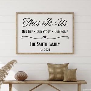 Personalized This Is Us  Wall Art, Printable Family Name Sign, Custom Family Name Sign, Our Life Our Story Our Home Sign,Wedding Family Gift