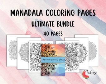 Printable Mandala Coloring Pages, Adult Coloring Book, 40 Amazing Patterns