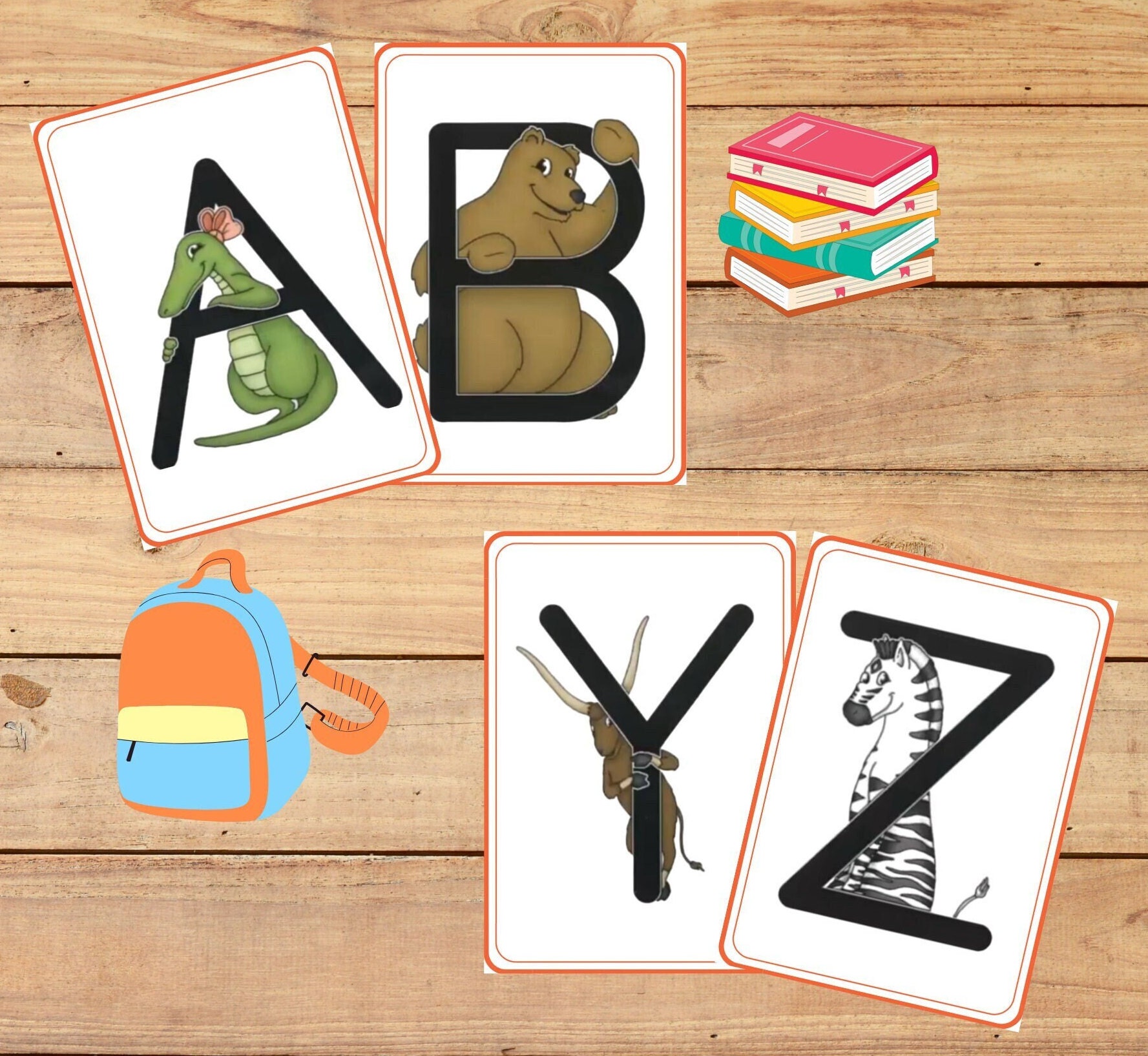 Zoophonics Alphabet Half Sheet Cards Etsy