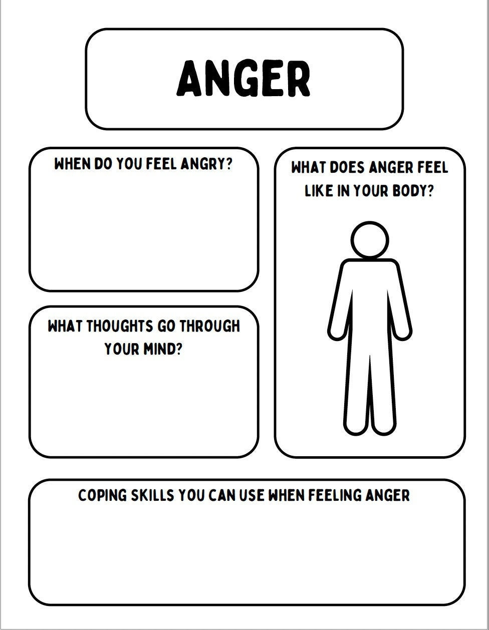 Therapy Emotions Worksheets Set of 3 - Etsy