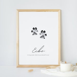 Cartel de nombre personalizable, cartel de nacimiento, regalo para el nacimiento, mudanza, perro, gato, mascota, animal favorito, patas, patas, animal