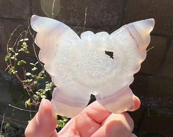 Druzy Achat Kristall Schmetterling mit Portal
