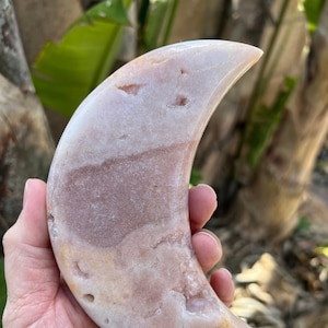 Pink Amethyst Purple Amethyst small Druzy Moon, with Red & Gold