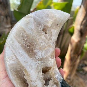 Beautiful Quartz Crystal and Jasper Druzy Moon with Portal