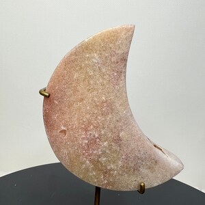 Brazilian Pink Amethyst Crystal Sparkly Moon full of Pink, Purple and Yellow