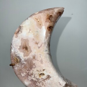 Brazilian Pink Amethyst Druzy Quartz Crystal Moon