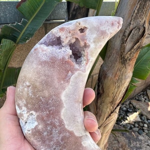 Brazilian Pink Amethyst with Purple, Red Crystal Druzy Moon