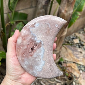 Brazilian Pink Amethyst Purple Red and Blue small druzy Moon
