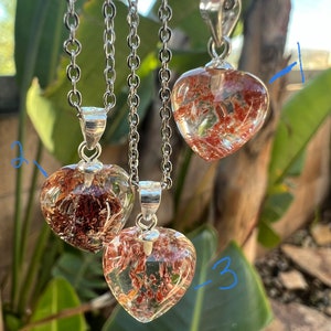 Lodalite Garden Quartz small dainty Heart Necklaces