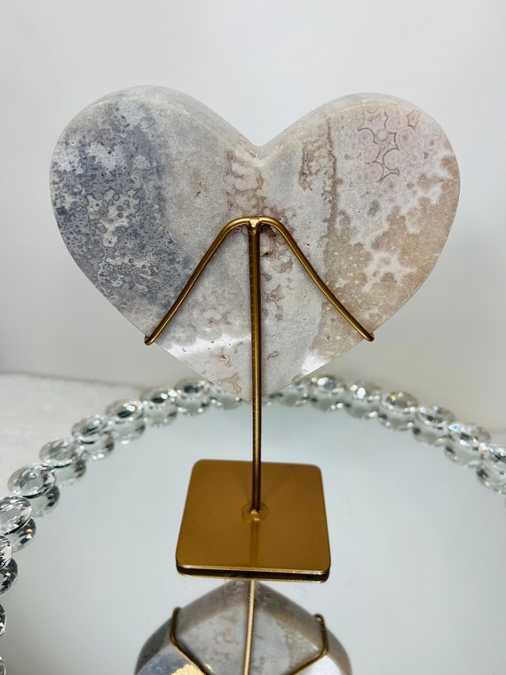 ブラジル産ピンクアメジストハート（スタンド付き） - Etsy 日本