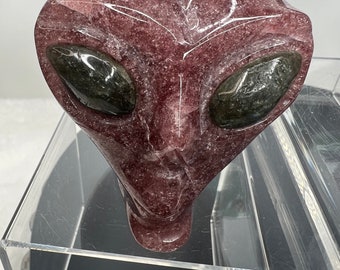Kristall Aliens, Fluorit, grüner Aventurin, Rosenquarz & Erdbeerquarz